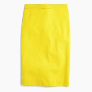 J. Crew Pencil Skirt in Bi-Stretch Cotton | Lemon